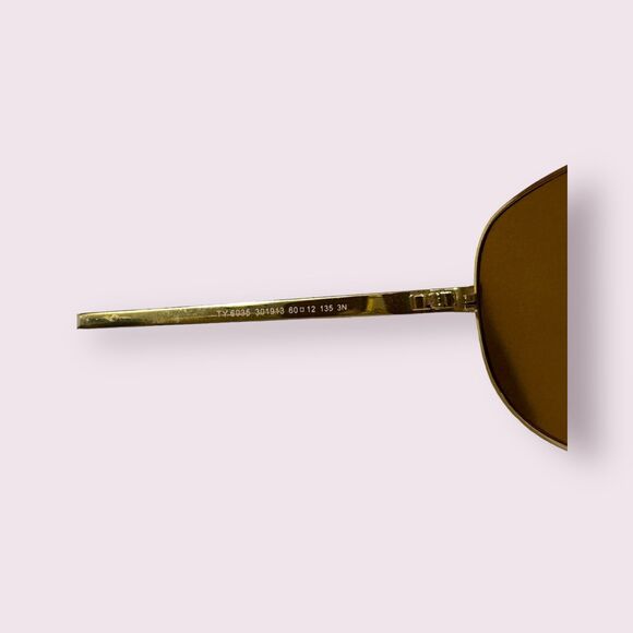 Tory Burch‎ TY6035 White/Gold Aviator Sunglasses - Picture 6 of 9